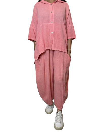 Linen Blend Co-Ord Set – Shirt & Trousers