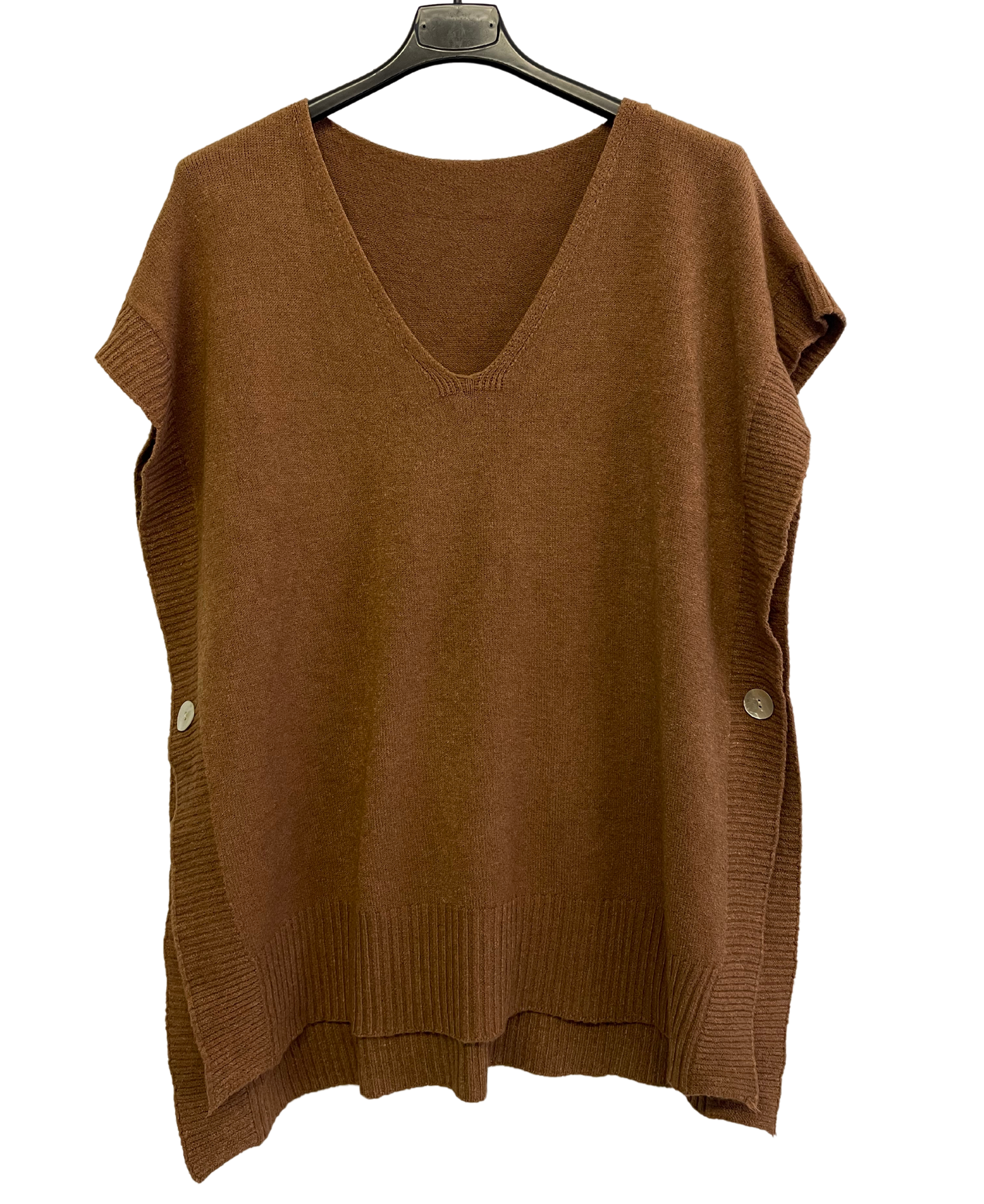 Brand New Autumn 24’ Italian Womens Soft Knitted Sleeveless Button Design V Neck Tank Top