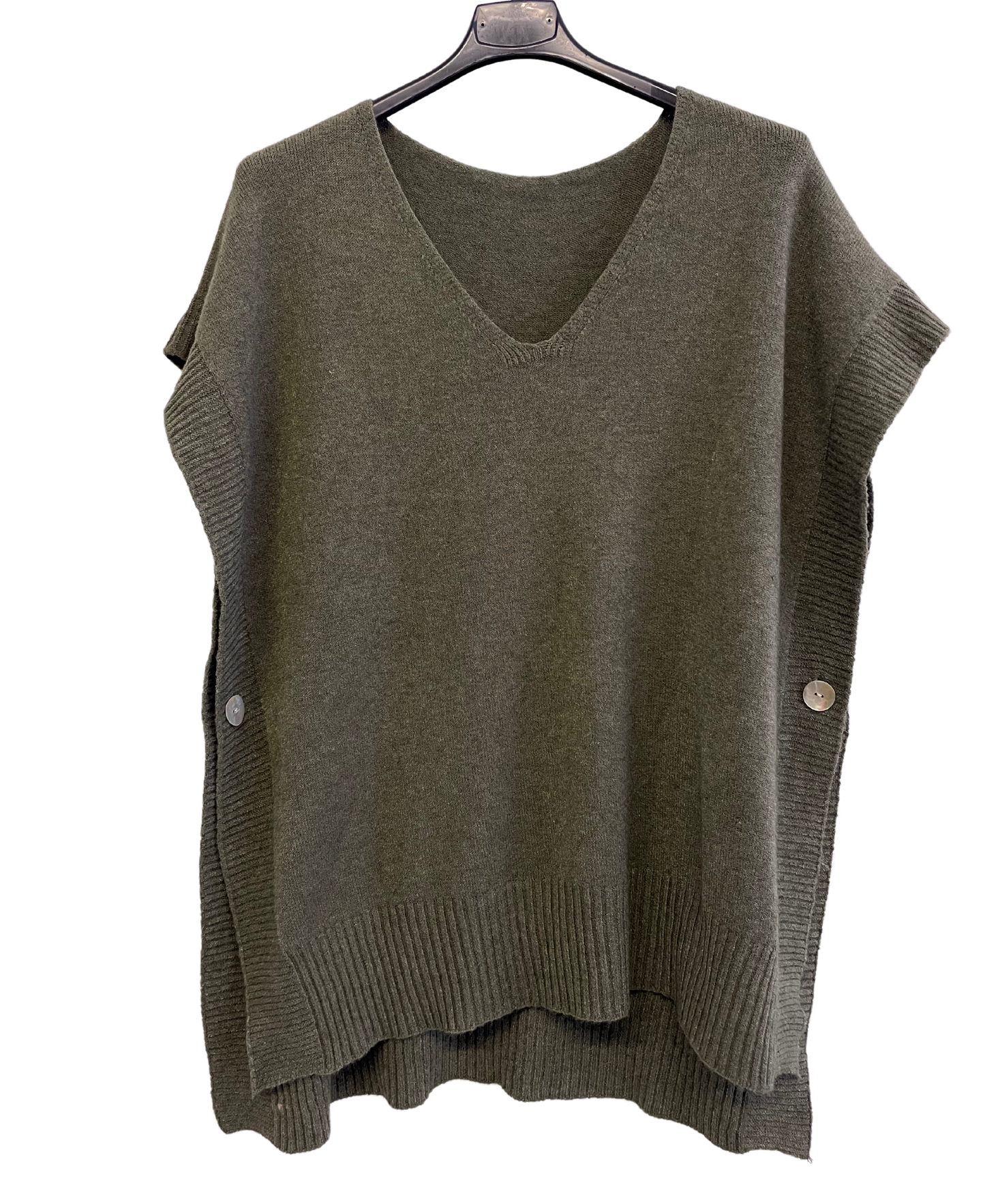 Brand New Autumn 24’ Italian Womens Soft Knitted Sleeveless Button Design V Neck Tank Top