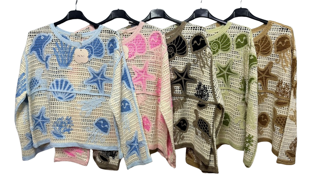 Brand New Spring 26’ Crochet Cotton Printed Top