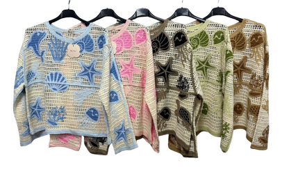 Brand New Spring 26’ Crochet Cotton Printed Top