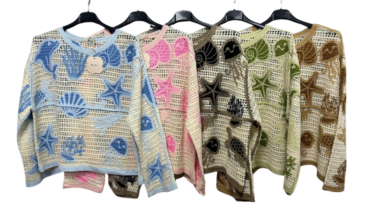 Brand New Spring 26’ Crochet Cotton Printed Top