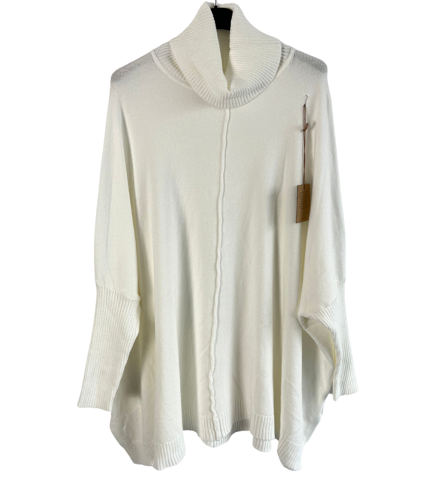 Womens Italian Oversized Cowl Neck Box Shaped Jumper with Exposed Seam Detail