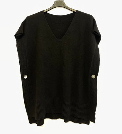 Brand New Autumn 24’ Italian Womens Soft Knitted Sleeveless Button Design V Neck Tank Top