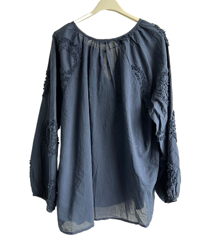 Brand New Womens Summer Light Tassel Tie Cotton Pattern Tunic Top