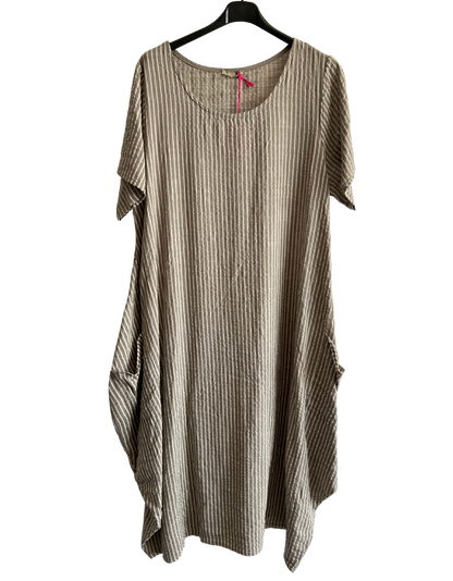 Lagenlook Stripe Cotton Summer Long Dresses