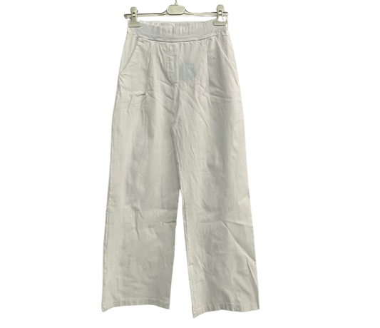 Brand New Womens All Season Italian Stretchy Wide Leg Magic Pants Trousers in White