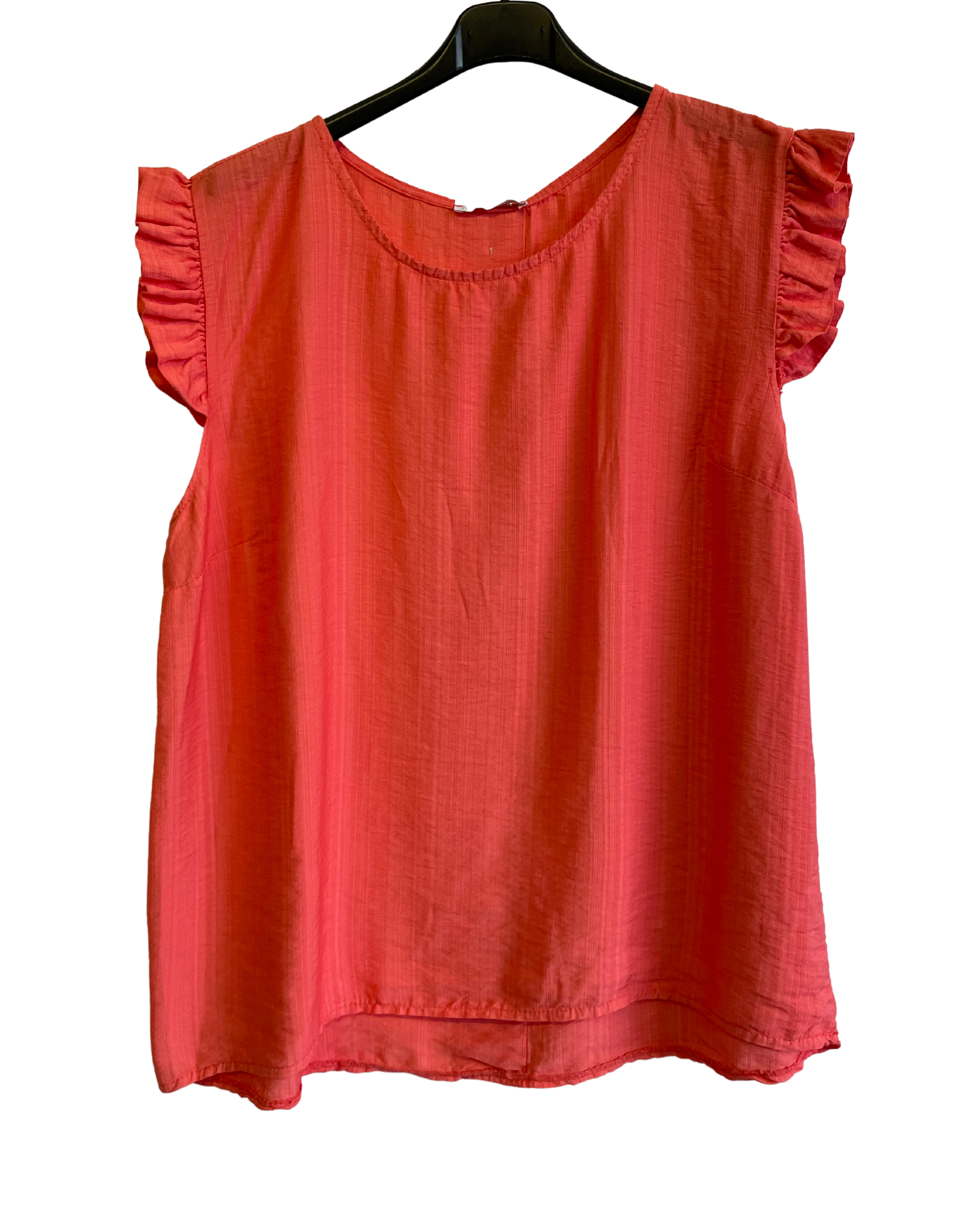 Button Back Summer Frill Cap Sleeve Plain Vest Tops