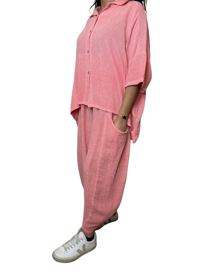 Linen Blend Co-Ord Set – Shirt & Trousers