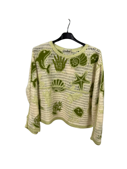 Brand New Spring 26’ Crochet Cotton Printed Top