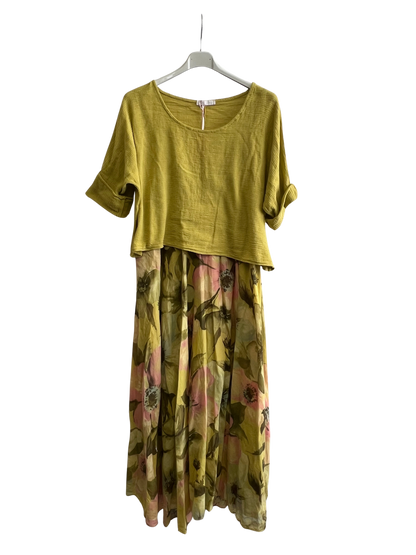 New Womens Summer 26' 2 Piece Sleeveless Floral Lined Maxi Dresses with Crop Top