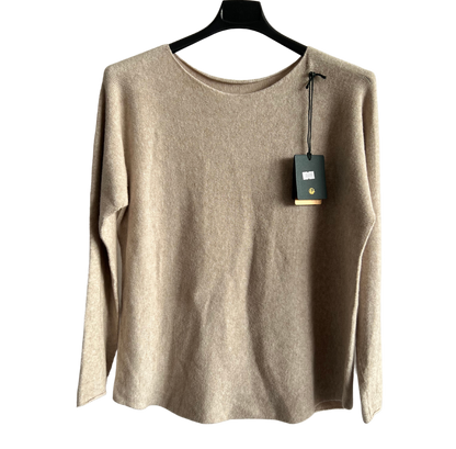Brand New Italian Soft Knit Basic Jumper Curved Hem Round Neck