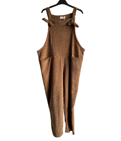 Brand New Womens 2 Pocket Front Tie Cord Stretchy Dungarees