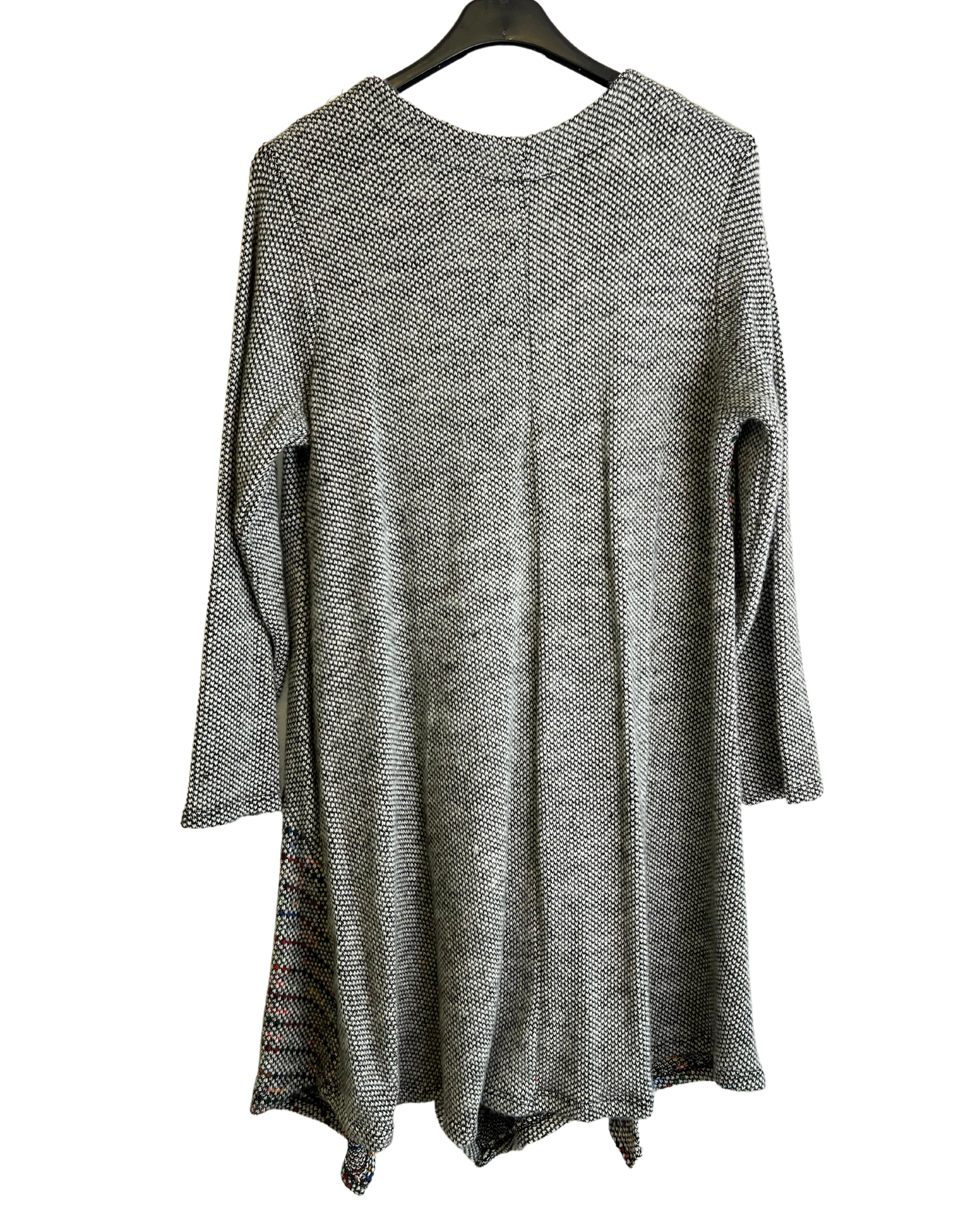 Lagenlook Italian Knitted Long Sleeve Knee Length Tunic Dress in Grey