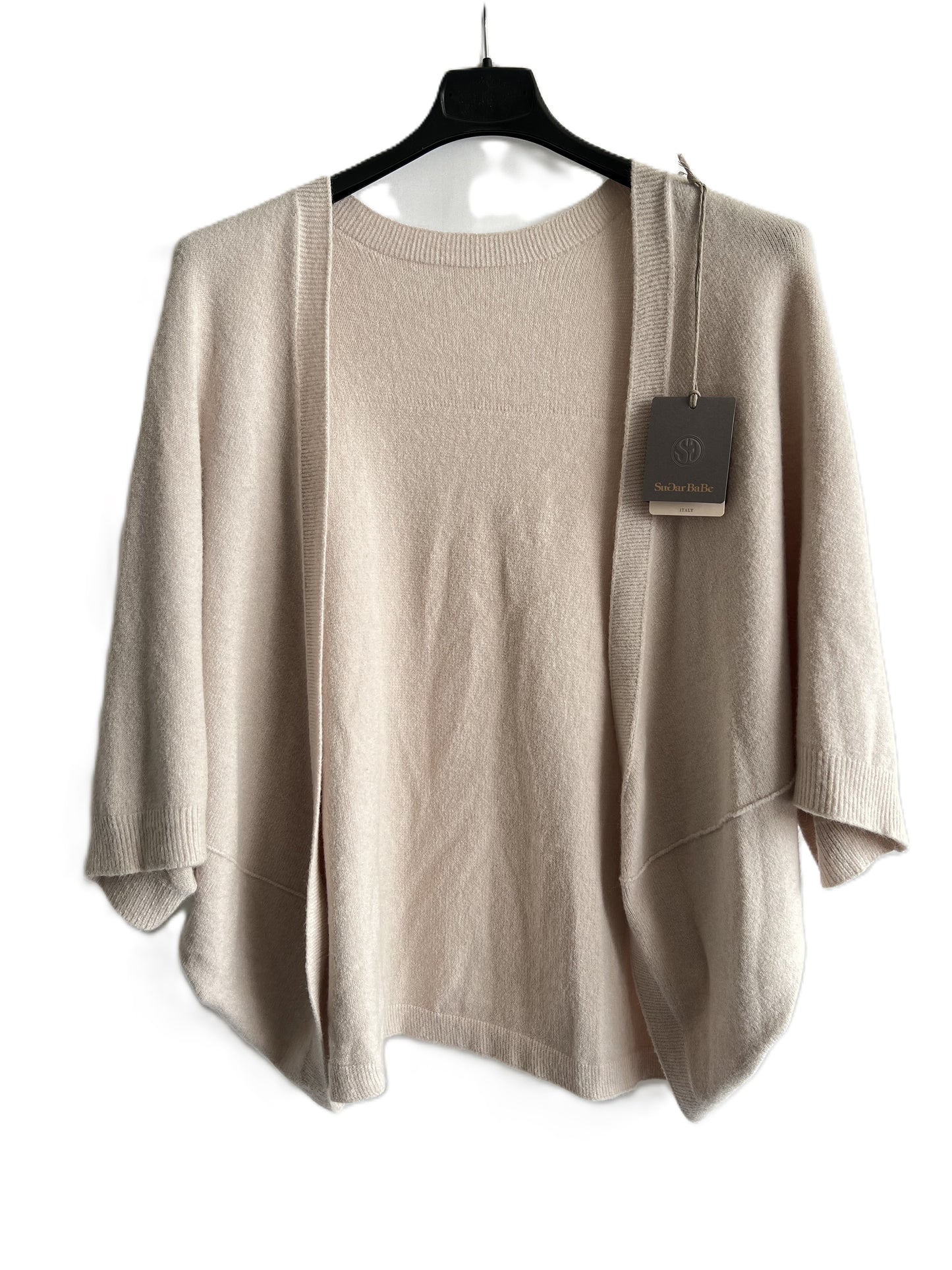 Brand New Womens Italian Lagenlook Soft Knit Open Front Short Cardigan
