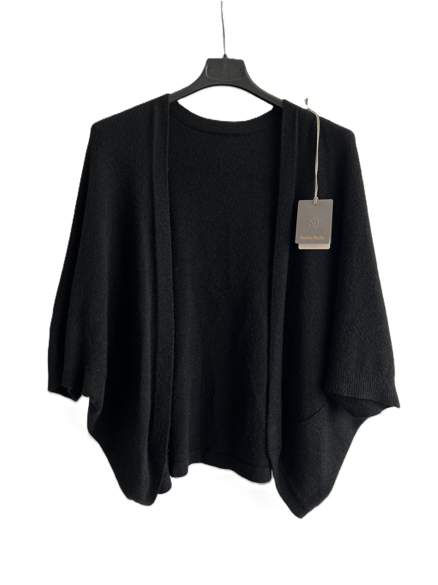 Brand New Womens Italian Lagenlook Soft Knit Open Front Short Cardigan