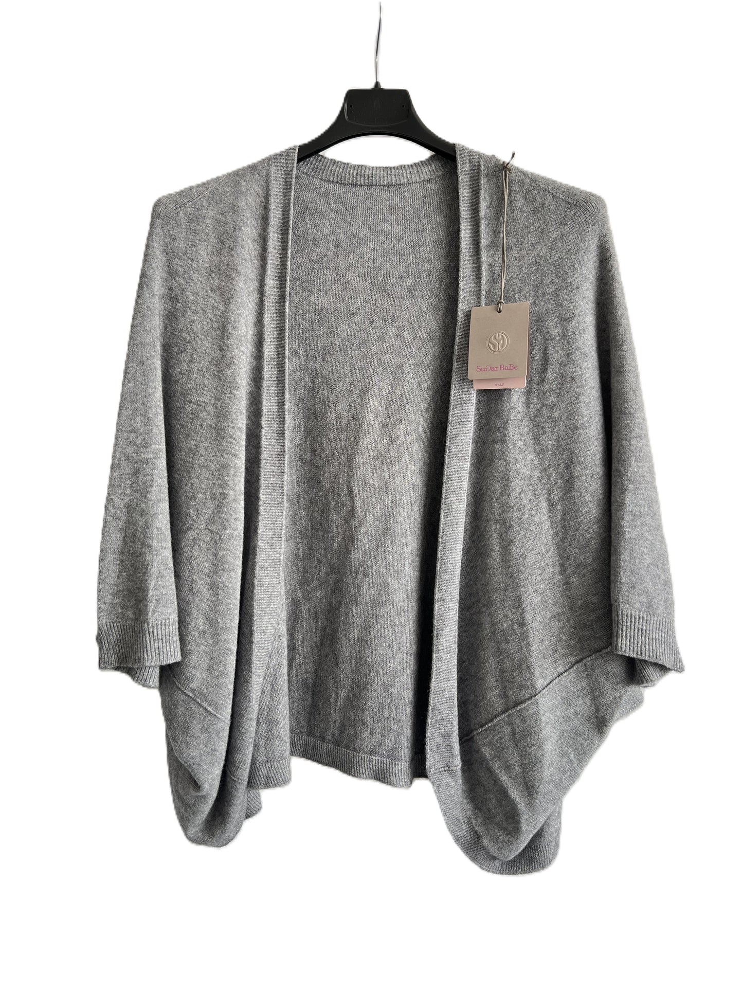 Brand New Womens Italian Lagenlook Soft Knit Open Front Short Cardigan
