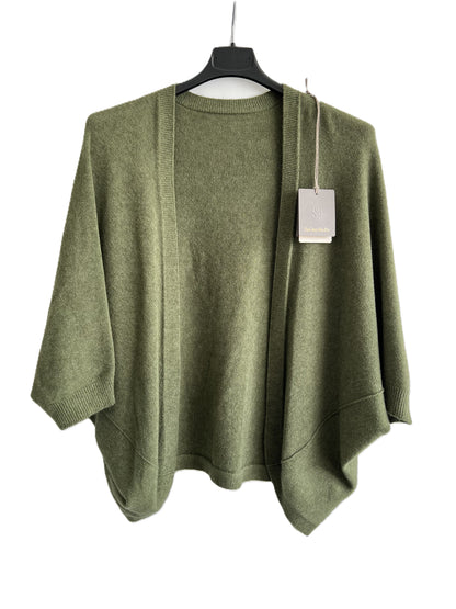 Brand New Womens Italian Lagenlook Soft Knit Open Front Short Cardigan