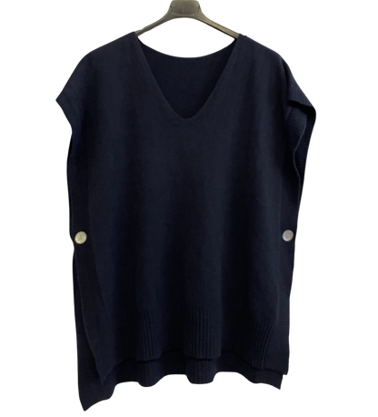 Brand New Autumn 24’ Italian Womens Soft Knitted Sleeveless Button Design V Neck Tank Top