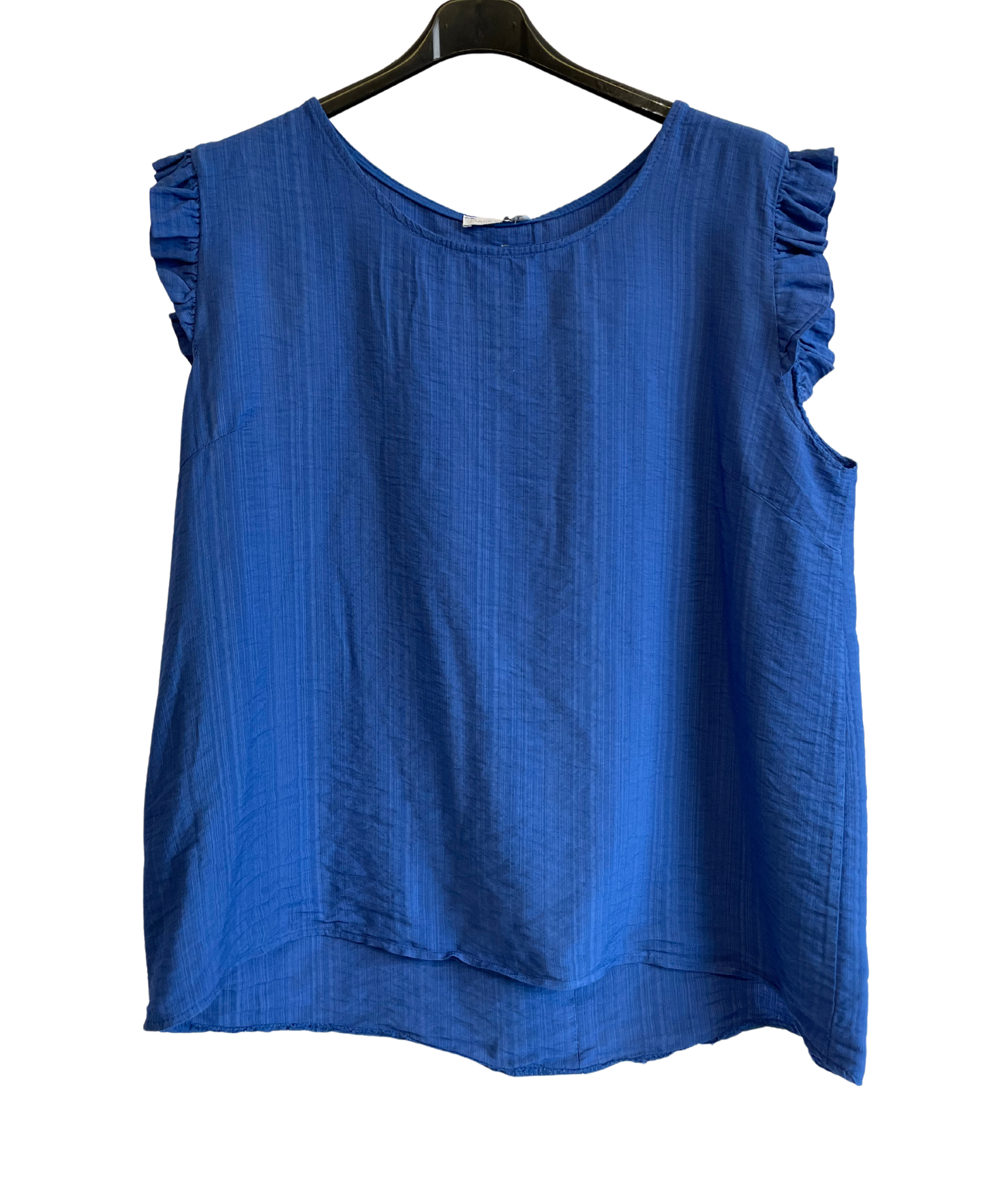 Button Back Summer Frill Cap Sleeve Plain Vest Tops