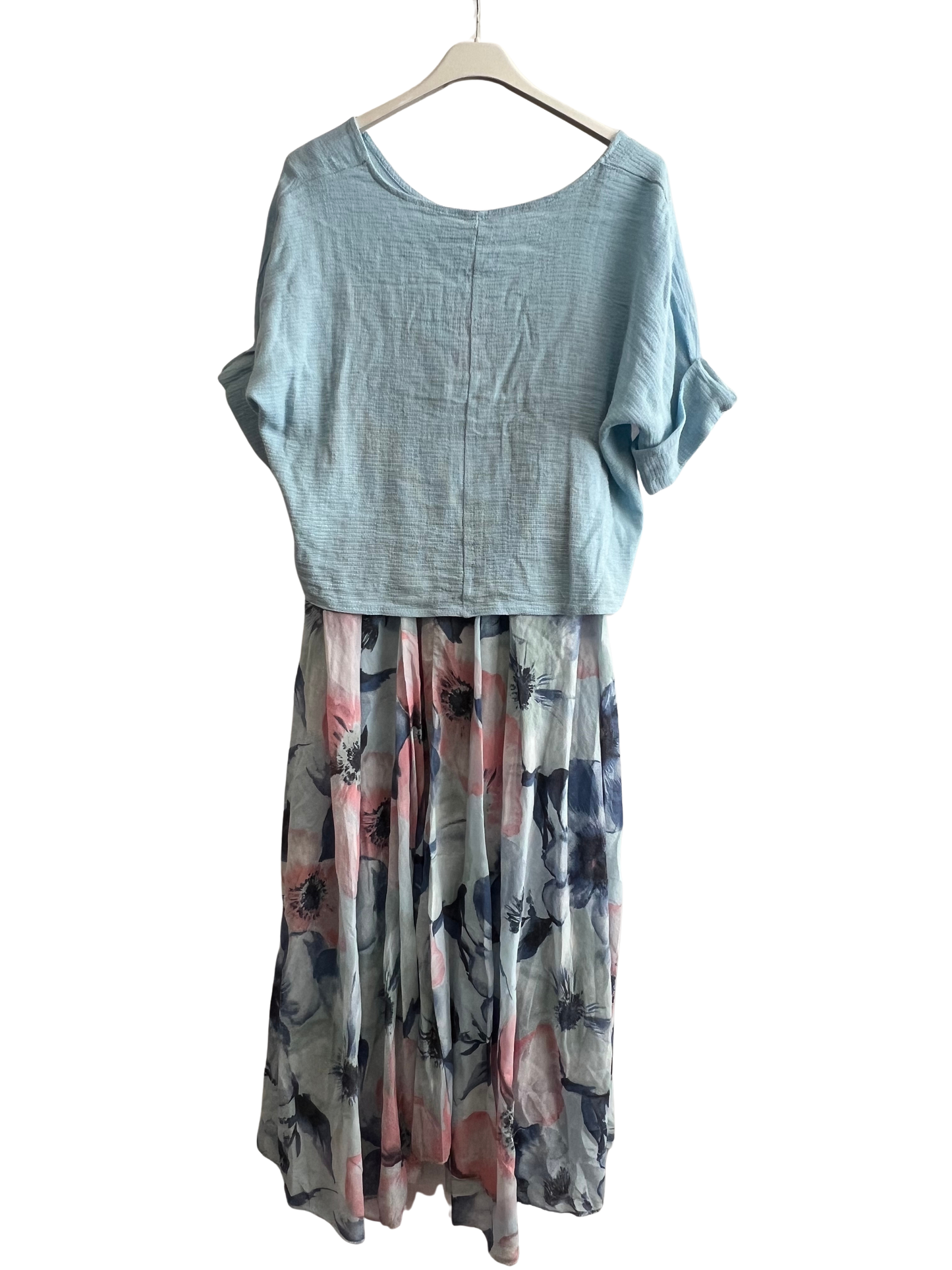 New Womens Summer 26' 2 Piece Sleeveless Floral Lined Maxi Dresses with Crop Top