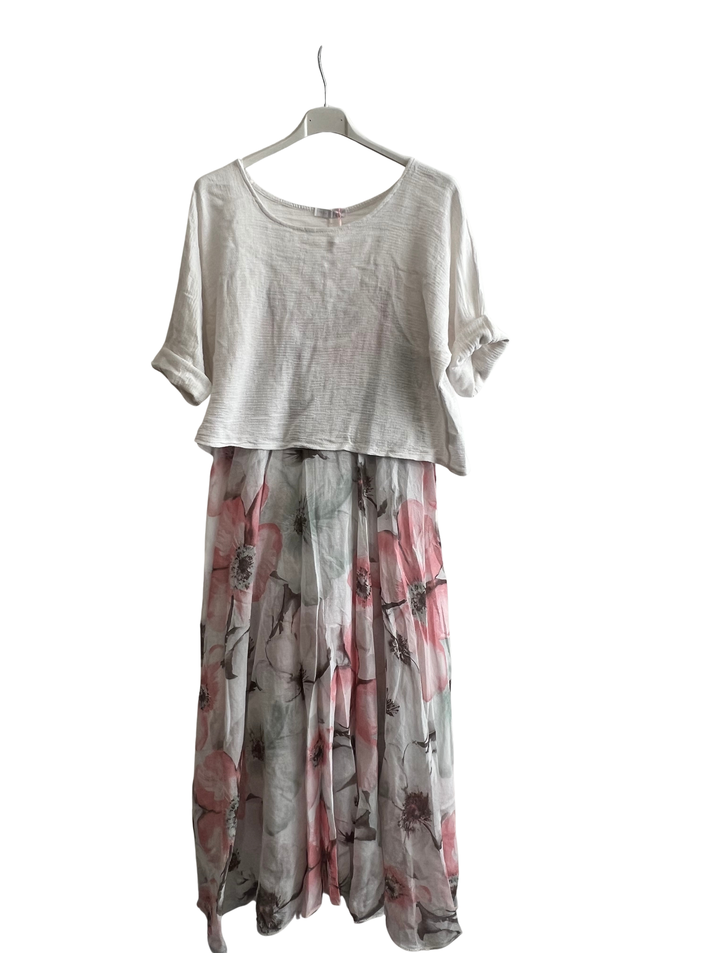 New Womens Summer 26' 2 Piece Sleeveless Floral Lined Maxi Dresses with Crop Top
