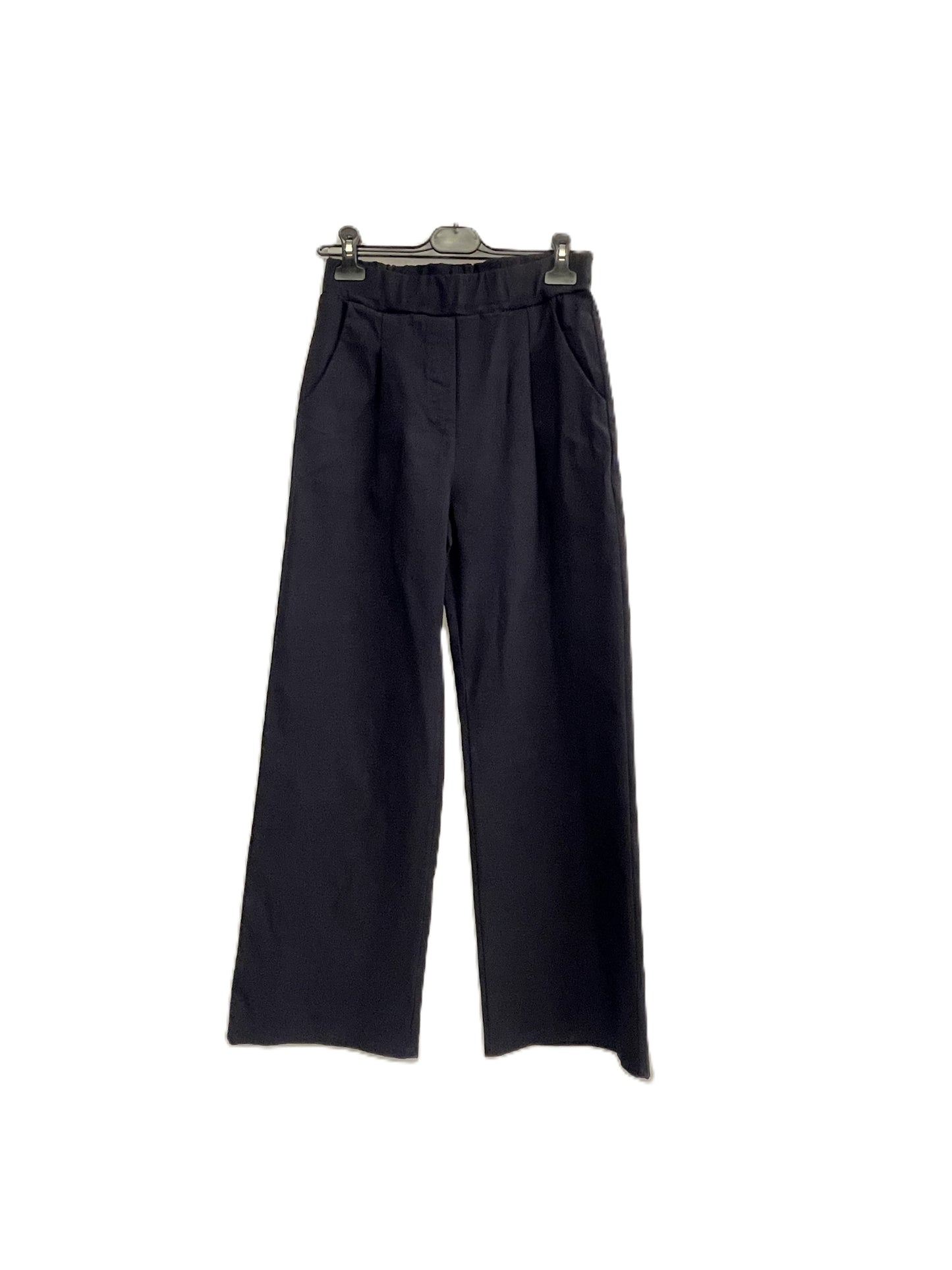 Brand New Womens All Season Italian Stretchy Wide Leg Magic Pants Trousers in Navy