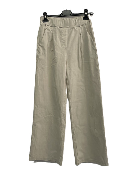 Brand New Womens All Season Italian Stretchy Wide Leg Magic Pants Trousers in Stone