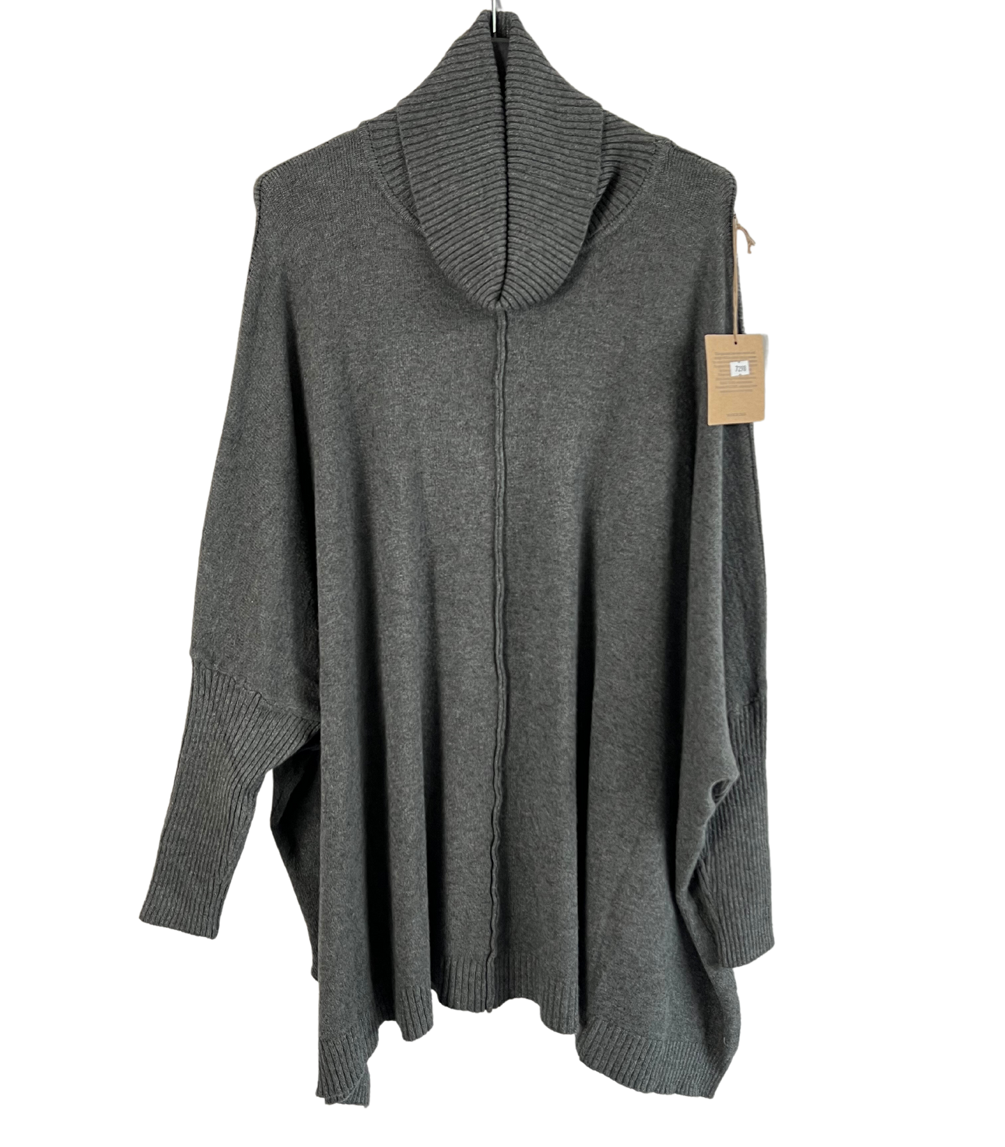 Womens Italian Oversized Cowl Neck Box Shaped Jumper with Exposed Seam Detail