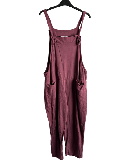 Brand New Ladies Italian Lagenlook Plain Jersey Casual 2 Pocket Dungarees