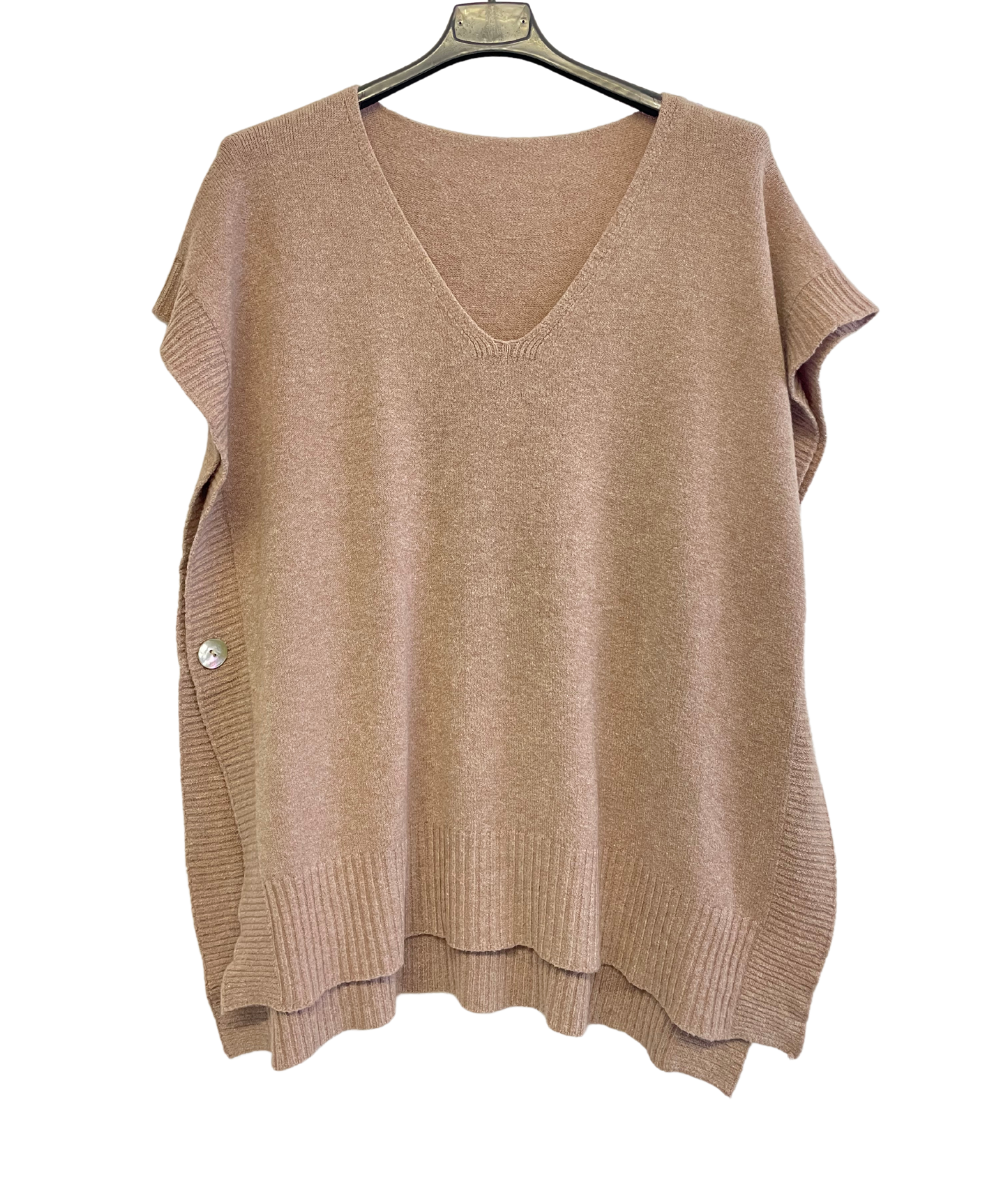 Brand New Autumn 24’ Italian Womens Soft Knitted Sleeveless Button Design V Neck Tank Top