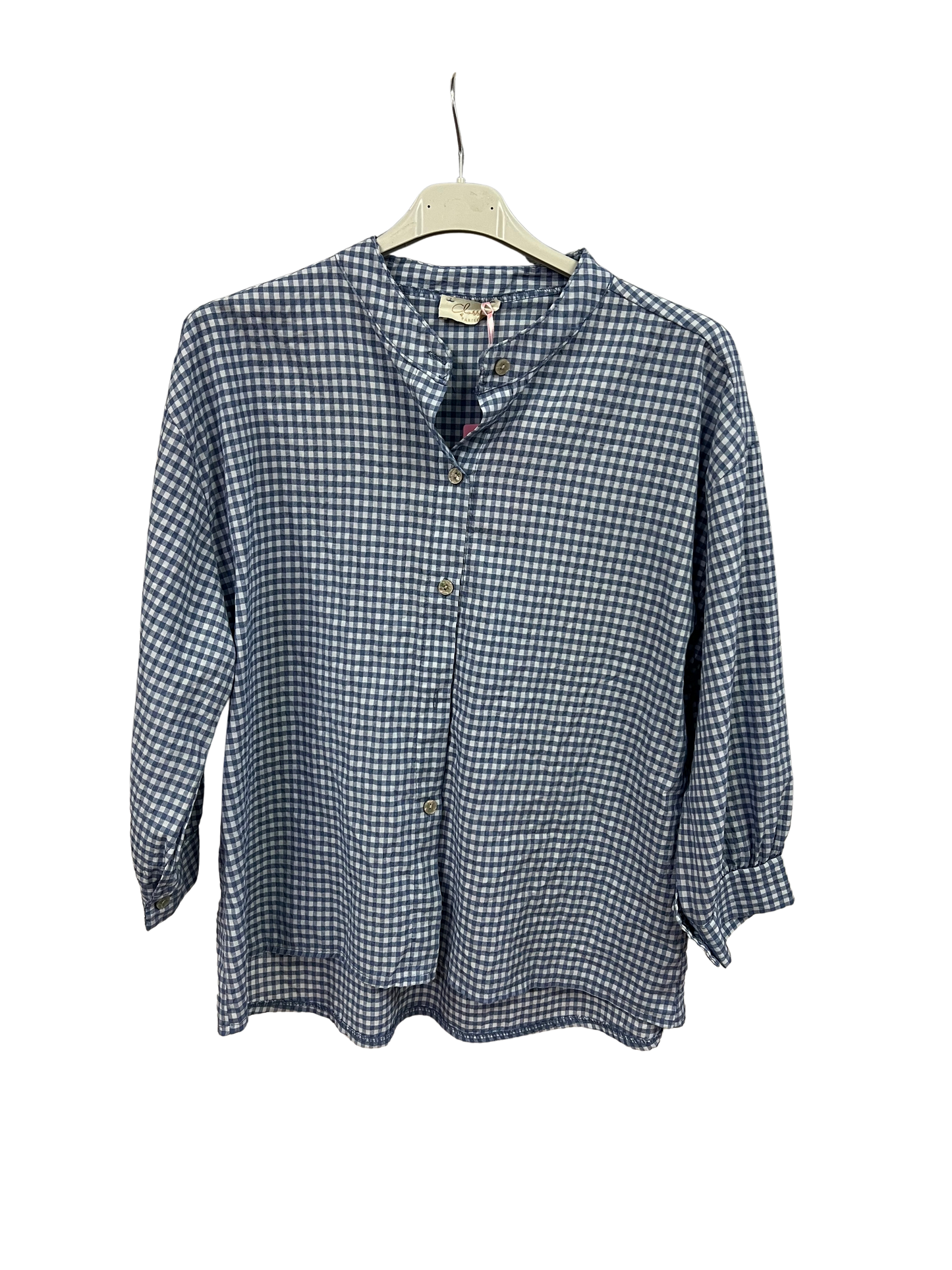 New Summer 26' Ladies Casual Italian Lightweight Gingham Button Through Shirts