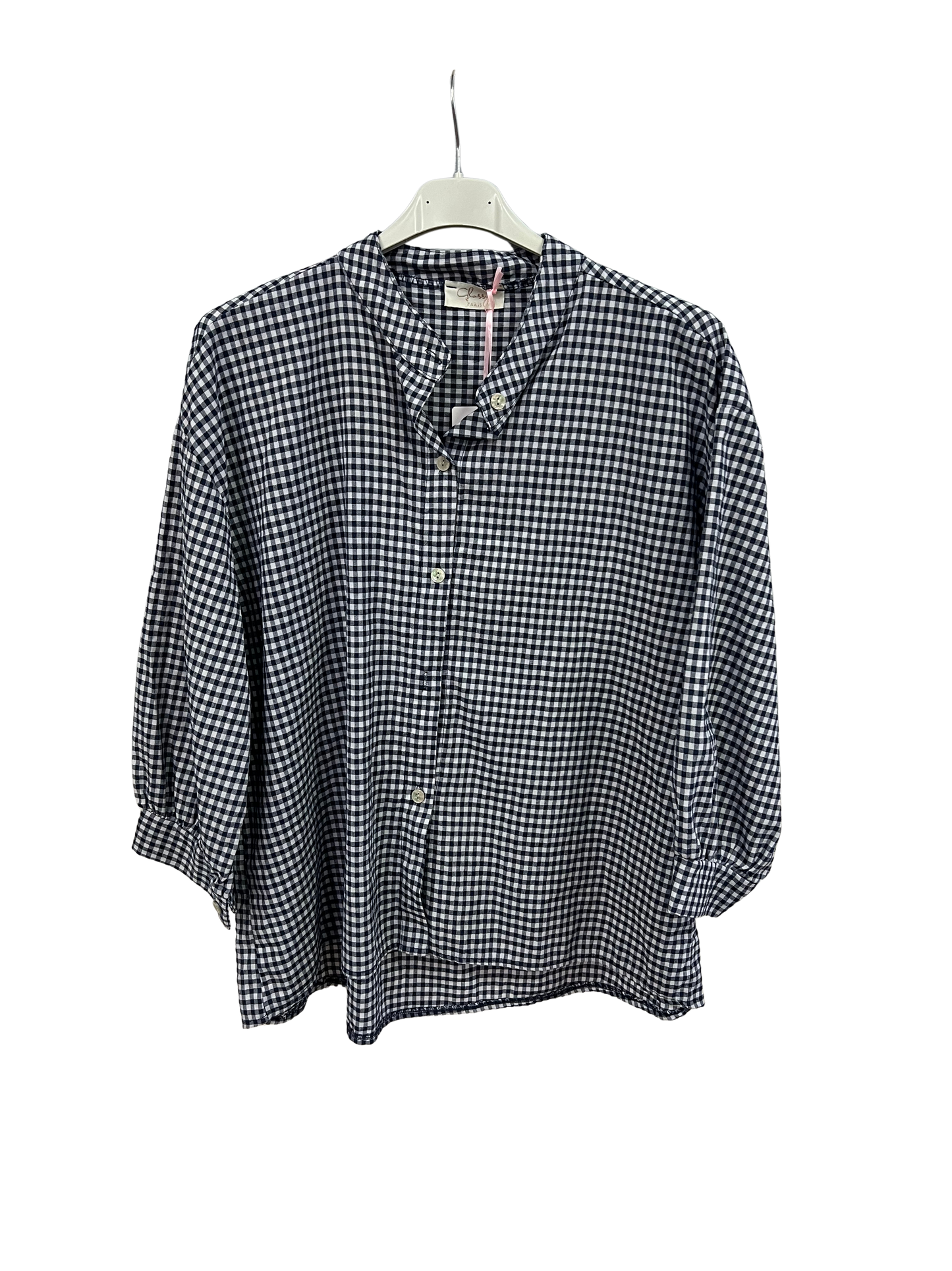 New Summer 26' Ladies Casual Italian Lightweight Gingham Button Through Shirts