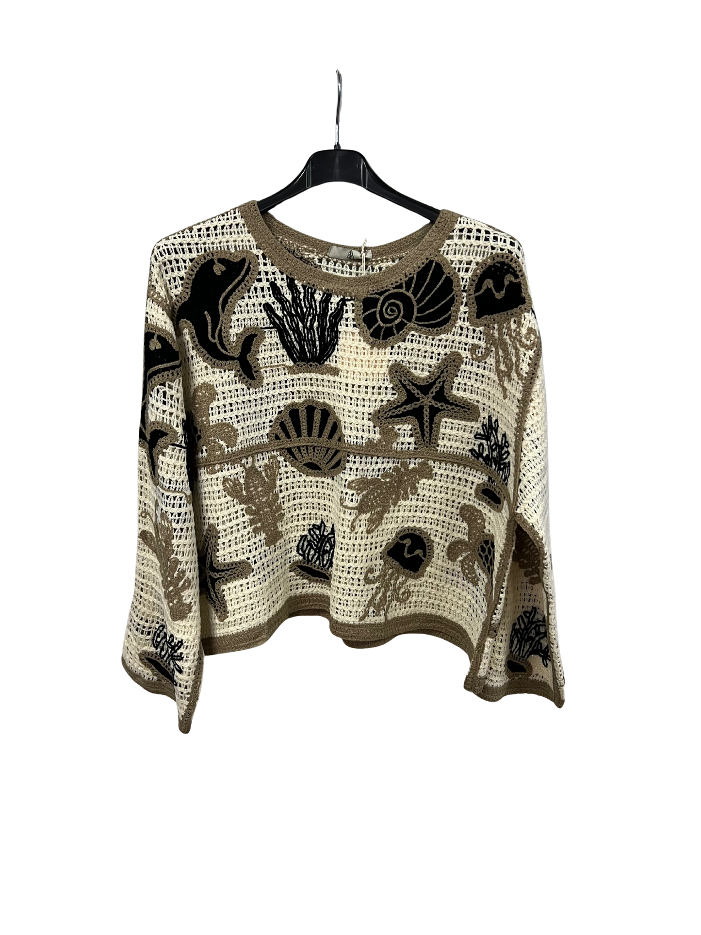 Brand New Spring 26’ Crochet Cotton Printed Top