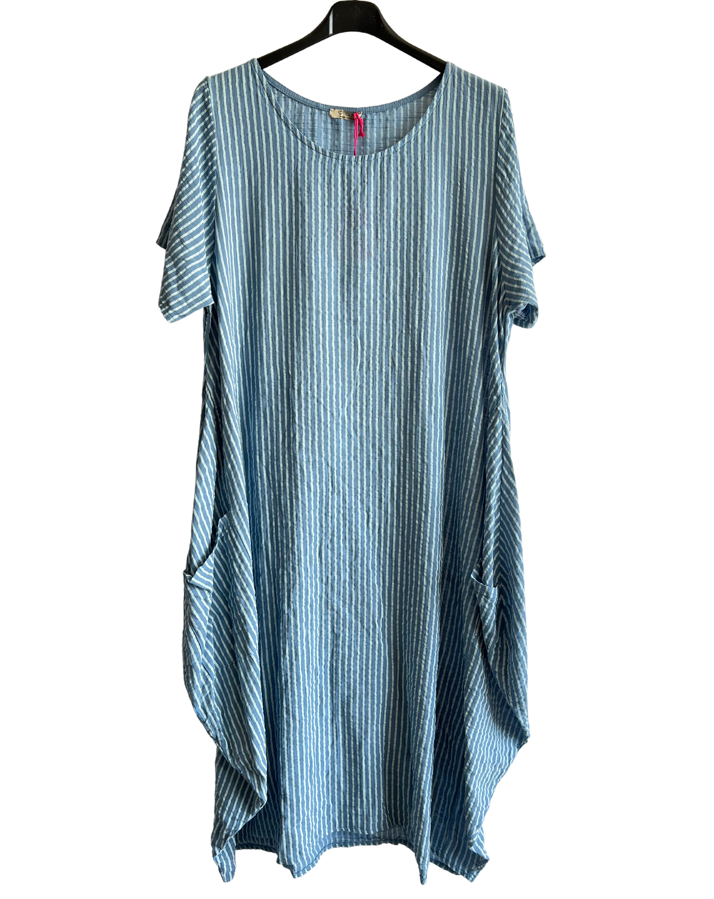 Lagenlook Stripe Cotton Summer Long Dresses