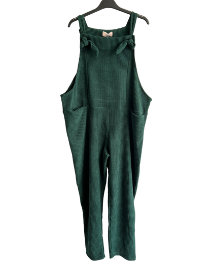 Brand New Womens 2 Pocket Front Tie Cord Stretchy Dungarees