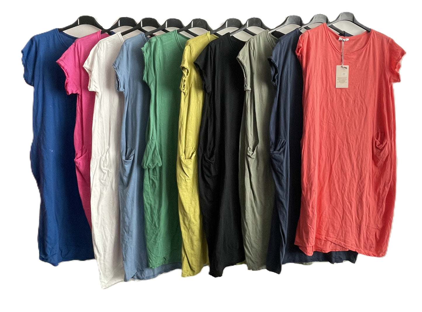 New Bigger Size Ladies Soft Cotton Jersey Stretch 2 Pocket Tunic T shirt Dress