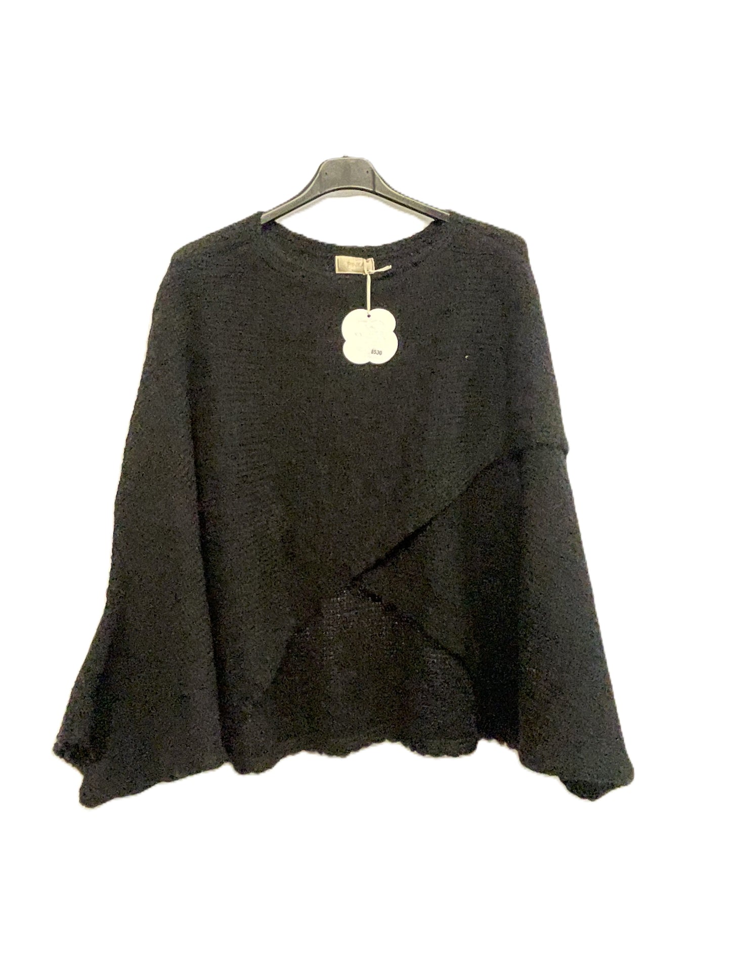 Ladies Italian Quirky Soft Chunky Knit Wrap Over Jumper With Batwing Sleeves