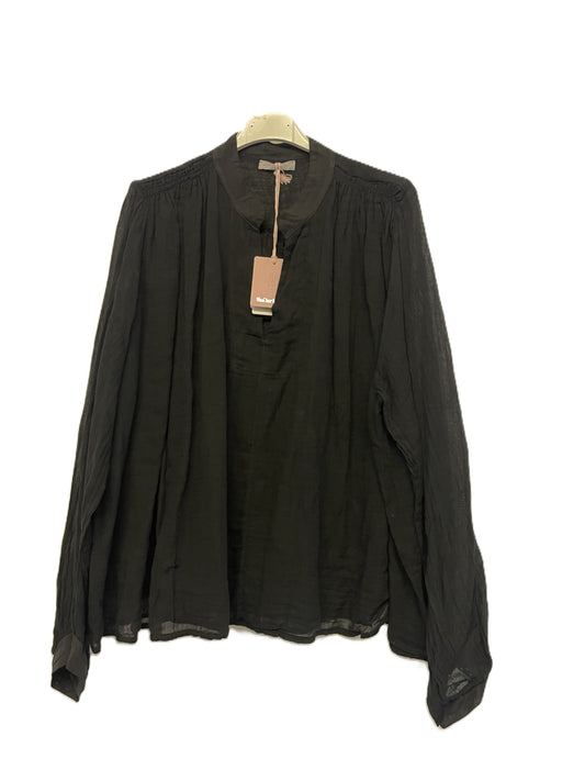 Brand New Ladies Lagenlook Scoop Neck Cotton Floaty Lightweight Top Tunic in Black