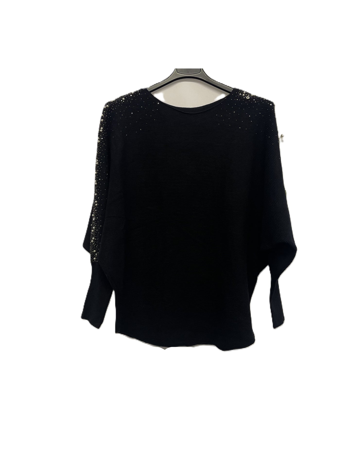 Brand New Womens Ladies Lagenlook Pearl Diamante Sparkly Batwing Sleeve Jumper