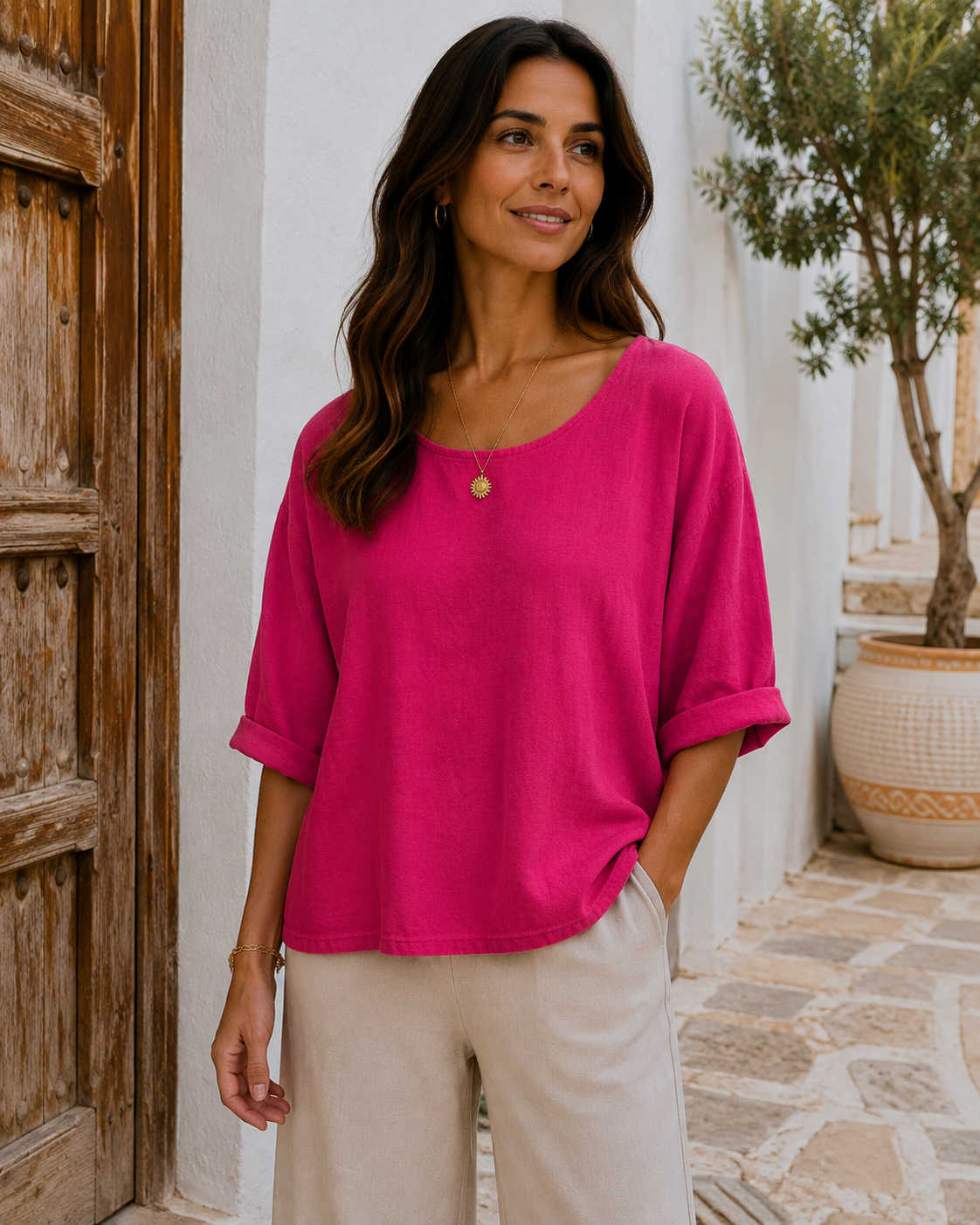 Brand New Womens Italian Lagenlook Lightweight Summer Scoop Neck Short Crop Top