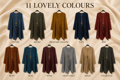 Brand New Womens Lagenlook Italian Knitted Long Sleeve Knee Length Tunic Dress
