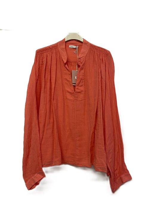 Brand New Ladies Lagenlook Scoop Neck Cotton Floaty Lightweight Top Tunic in Coral