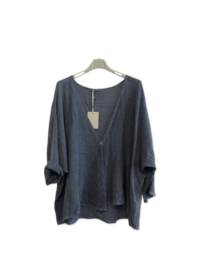Womens Italian Overtop/ Cardigan Layering Linen One Button Long Sleeve Top