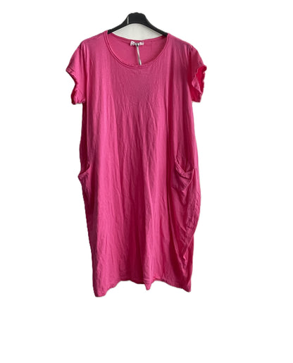 New Bigger Size Ladies Soft Cotton Jersey Stretch 2 Pocket Tunic T shirt Dress