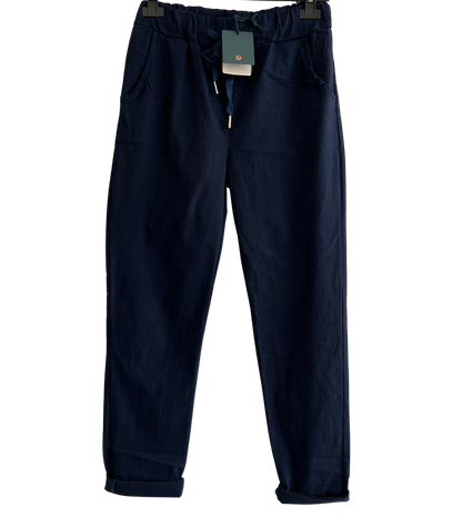 Ladies Italian Lagenlook Regular Smooth Magic Pants Casual Comfy Trousers