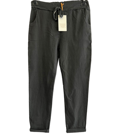 Ladies Italian Lagenlook Regular Smooth Magic Pants Casual Comfy Trousers