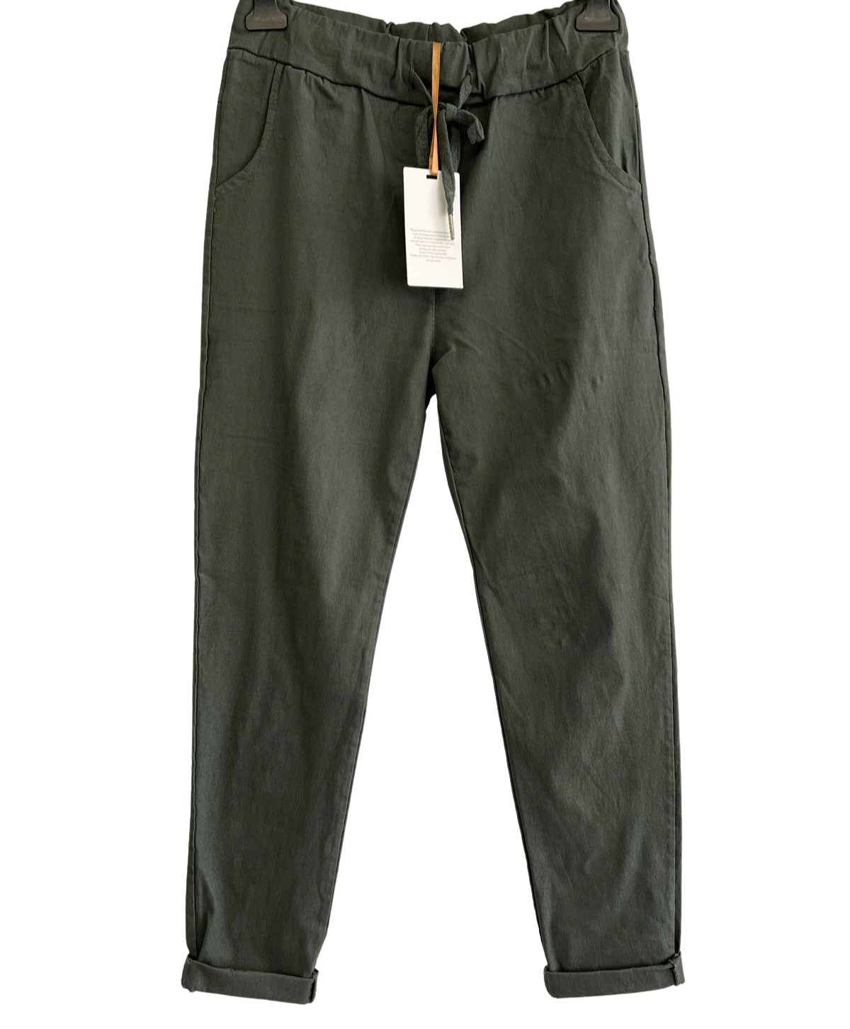 Ladies Italian Lagenlook Regular Smooth Magic Pants Casual Comfy Trousers