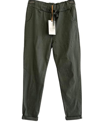 Ladies Italian Lagenlook Regular Smooth Magic Pants Casual Comfy Trousers