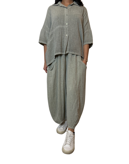 Linen Blend Co-Ord Set – Shirt & Trousers